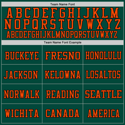 Custom Green Orange-Black Mesh Authentic Throwback Football Jersey