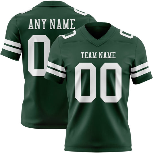 Custom Green White Mesh Authentic Football Jersey