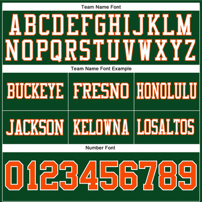 Custom Green Orange-White Mesh Authentic Football Jersey
