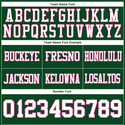Custom Green White-Pink Mesh Authentic Football Jersey