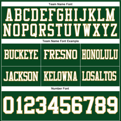 Custom Green White-Old Gold Mesh Authentic Football Jersey