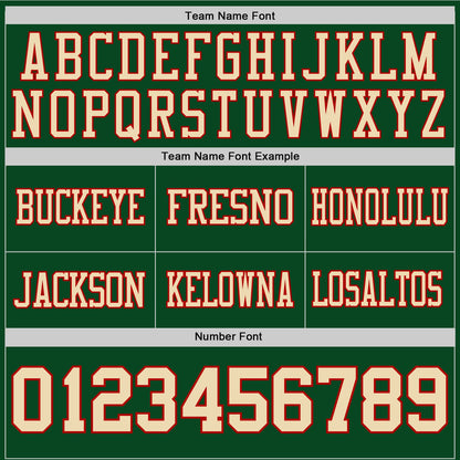 Custom Green Cream-Red Mesh Authentic Football Jersey