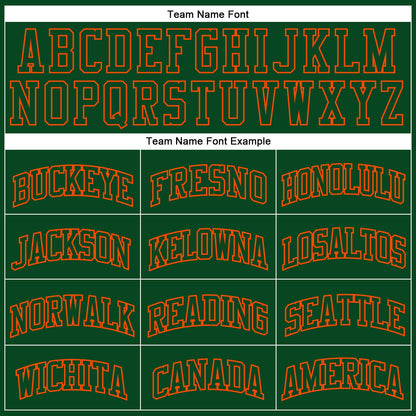 Custom Hunter Green Green-Orange Authentic Throwback Basketball Jersey