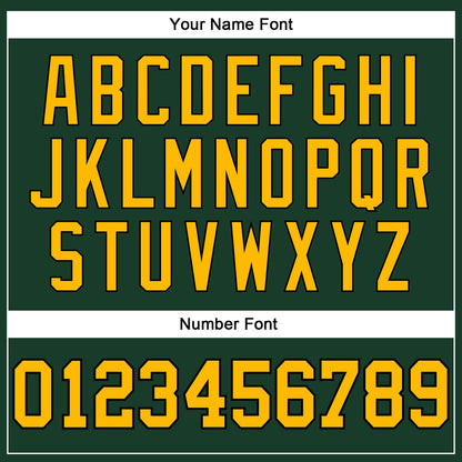Custom Hunter Green Gold-Black Authentic Throwback Basketball Jersey