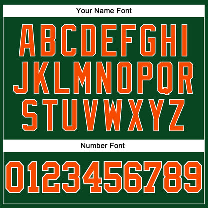 Custom Hunter Green White Pinstripe Orange Authentic Basketball Jersey
