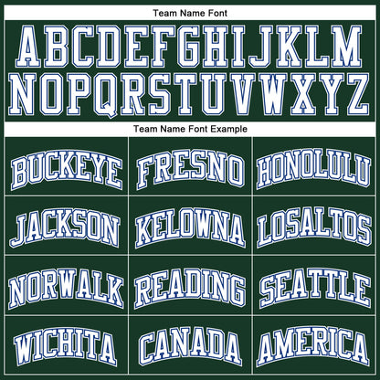 Custom Hunter Green White-Royal Authentic Throwback Basketball Jersey