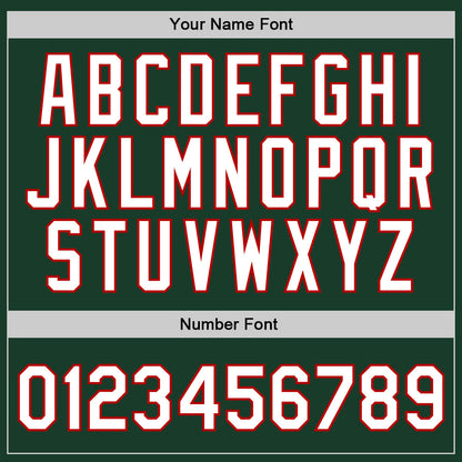 Custom Hunter Green White-Red Authentic Throwback Basketball Jersey