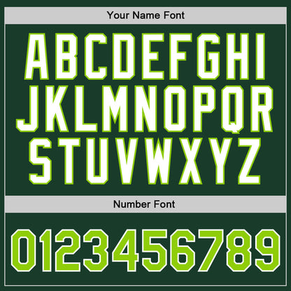 Custom Hunter Green Neon Green-White Authentic Throwback Basketball Jersey