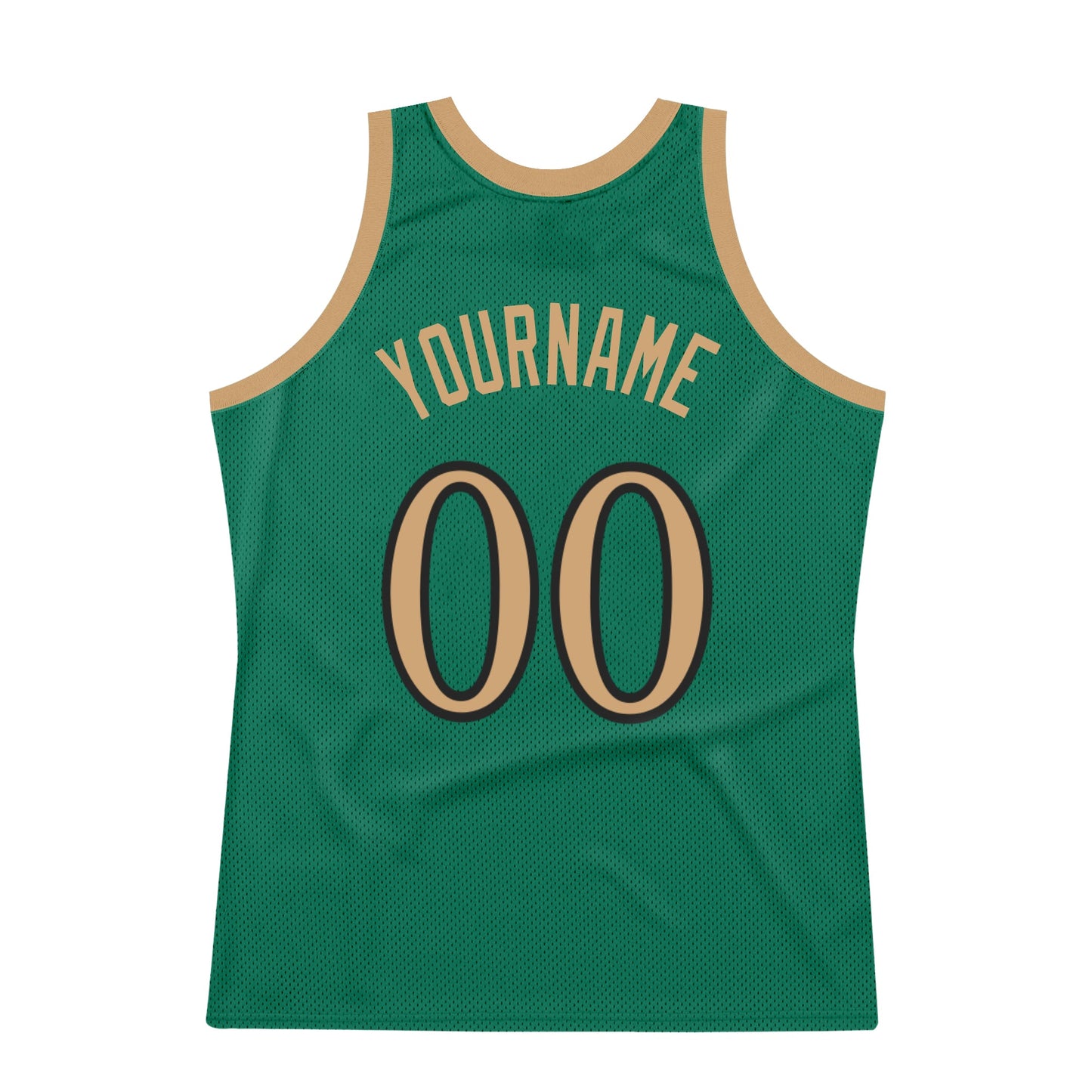 Custom Kelly Green Old Gold-Black Authentic Throwback Basketball Jersey