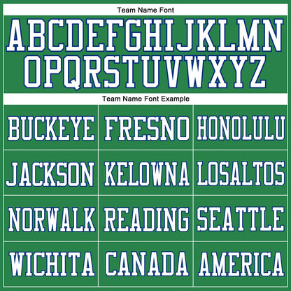 Custom Grass Green White-Royal Mesh Authentic Football Jersey