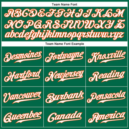 Custom Kelly Green White-Orange Authentic Sleeveless Baseball Jersey