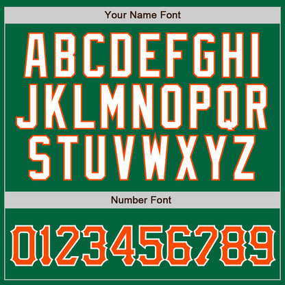 Custom Kelly Green White Pinstripe Orange-White Authentic Baseball Jersey