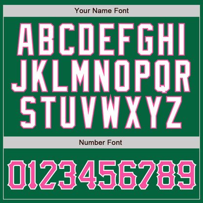 Custom Kelly Green White Pinstripe Pink-White Authentic Baseball Jersey