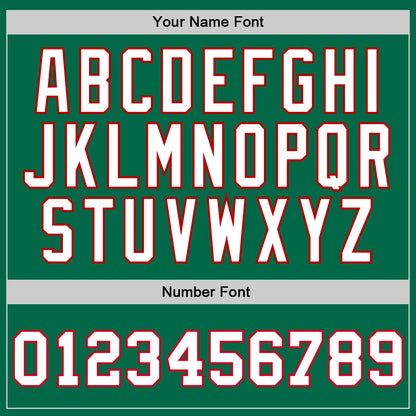 Custom Kelly Green White-Red Authentic Throwback Basketball Jersey