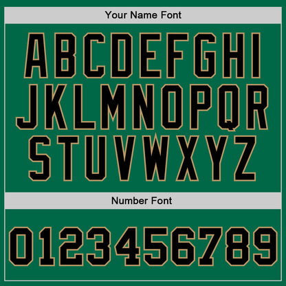 Custom Kelly Green Black-Old Gold Authentic Throwback Basketball Jersey