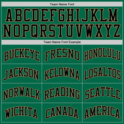 Custom Kelly Green Black-Old Gold Authentic Throwback Basketball Jersey