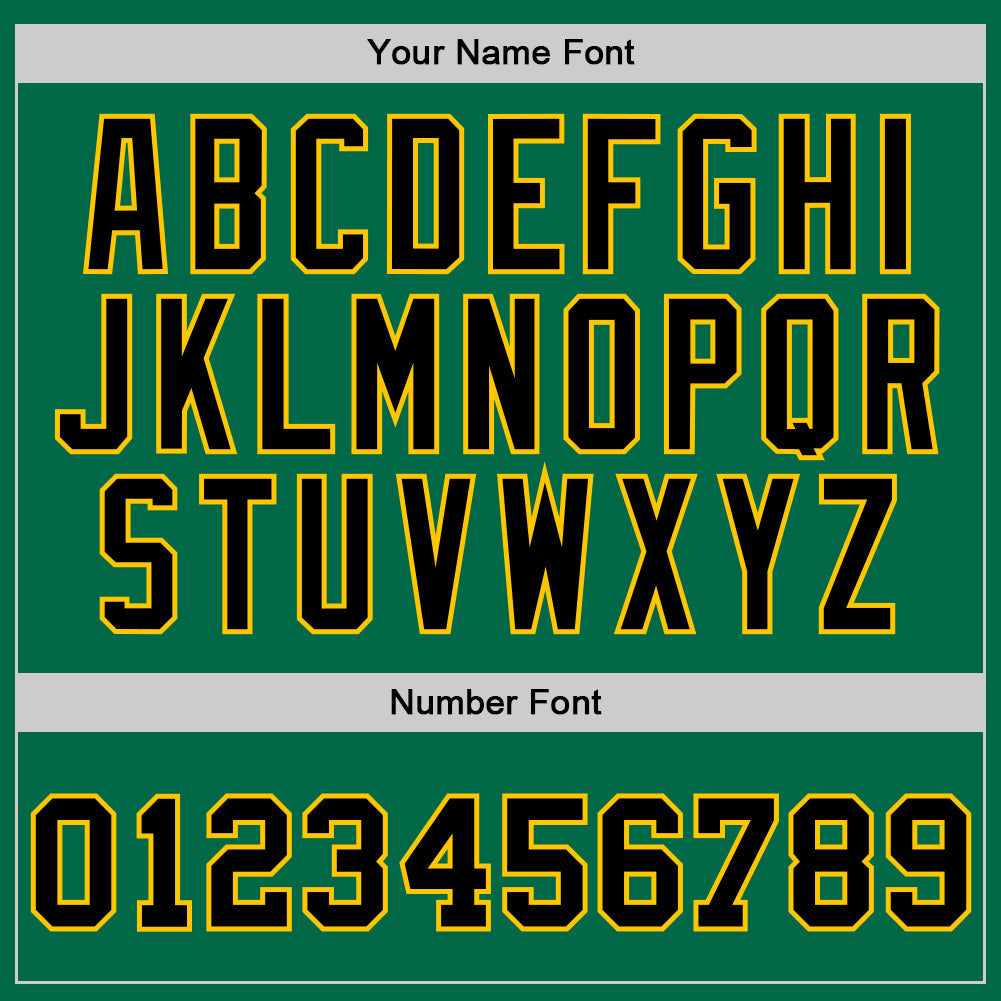 Custom Kelly Green Black-Gold Authentic Throwback Basketball Jersey