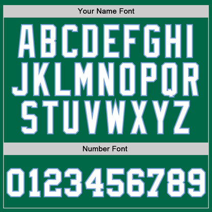 Custom Kelly Green White-Light Blue Authentic Throwback Basketball Jersey