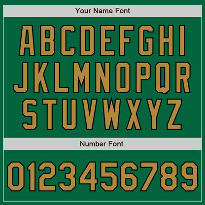 Custom Kelly Green Old Gold-Black Authentic Baseball Jersey