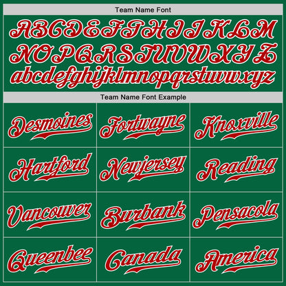 Custom Kelly Green Red-White Authentic Baseball Jersey
