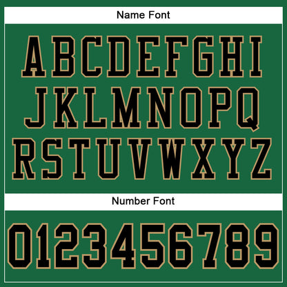 Custom Kelly Green Black-Old Gold Mesh Authentic Football Jersey