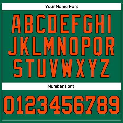 Custom Kelly Green Orange-Black Authentic Throwback Basketball Jersey