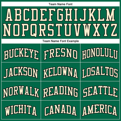 Custom Kelly Green Cream-Black Authentic Throwback Basketball Jersey