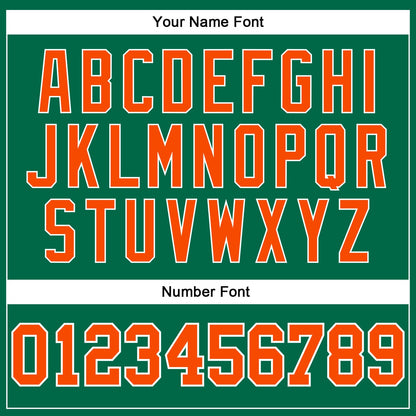 Custom Kelly Green White Pinstripe Orange Authentic Basketball Jersey