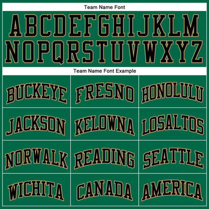 Custom Kelly Green White Pinstripe Old Gold-Black Authentic Basketball Jersey