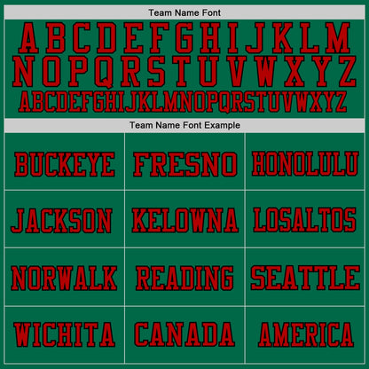 Custom Kelly Green Red-Black Mesh Authentic Football Jersey
