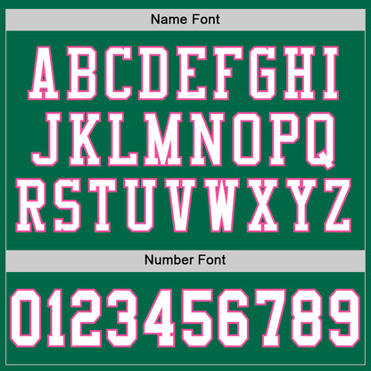 Custom Kelly Green White-Pink Mesh Authentic Football Jersey