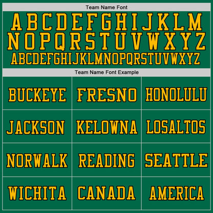 Custom Kelly Green Gold-Black Mesh Authentic Football Jersey