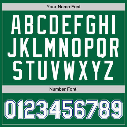 Custom Kelly Green White-Royal Authentic Throwback Basketball Jersey