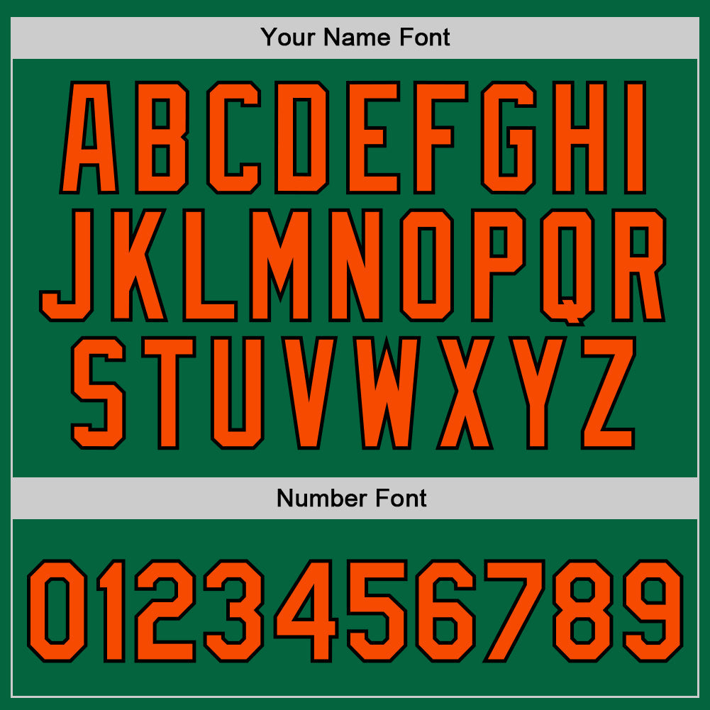 Custom Kelly Green Orange-Black Authentic Throwback Basketball Jersey