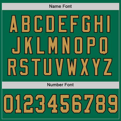 Custom Kelly Green Old Gold-Black Mesh Authentic Throwback Football Jersey