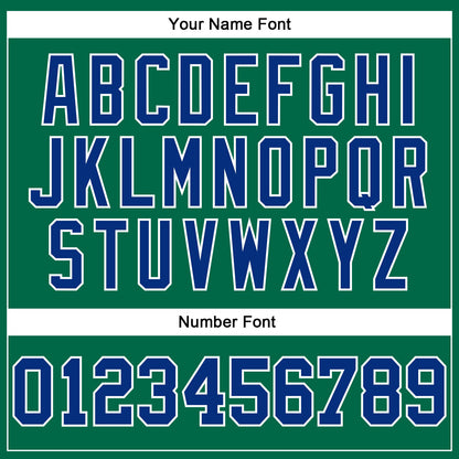 Custom Kelly Green Royal-White Mesh Authentic Football Jersey