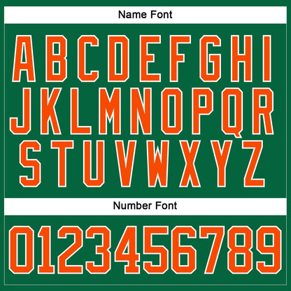 Custom Kelly Green Orange-White Hockey Lace Neck Jersey