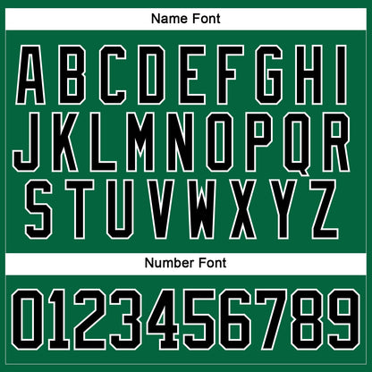 Custom Kelly Green Black-White Hockey Lace Neck Jersey