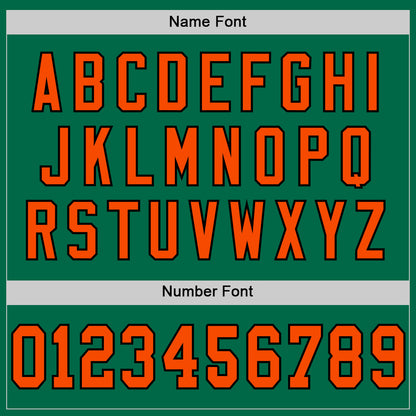 Custom Kelly Green Orange-Black Mesh Authentic Throwback Football Jersey