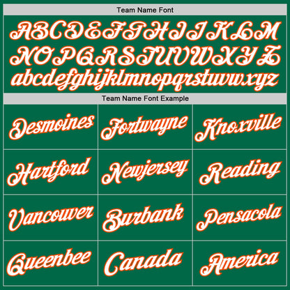 Custom Kelly Green White-Orange Authentic Throwback Basketball Jersey