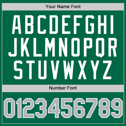 Custom Kelly Green Gray-White Authentic Throwback Basketball Jersey