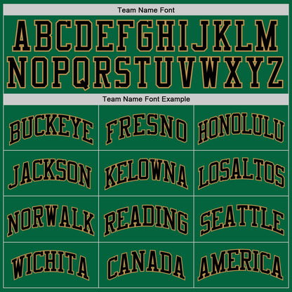 Custom Kelly Green White Pinstripe Old Gold-Black Authentic Baseball Jersey
