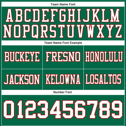 Custom Kelly Green White-Red Mesh Authentic Football Jersey