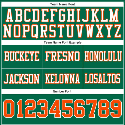 Custom Kelly Green Orange-White Mesh Authentic Football Jersey