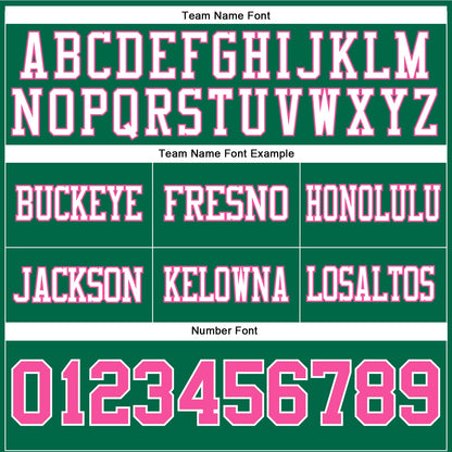 Custom Kelly Green Pink-White Mesh Authentic Football Jersey