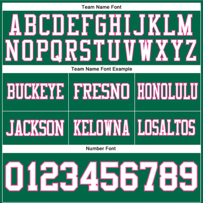Custom Kelly Green White-Pink Mesh Authentic Football Jersey