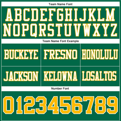Custom Kelly Green Gold-White Mesh Authentic Football Jersey