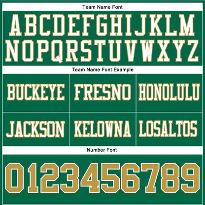 Custom Kelly Green Old Gold-White Mesh Authentic Football Jersey