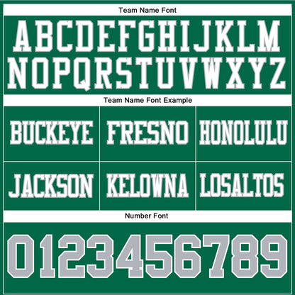 Custom Kelly Green Gray-White Mesh Authentic Football Jersey