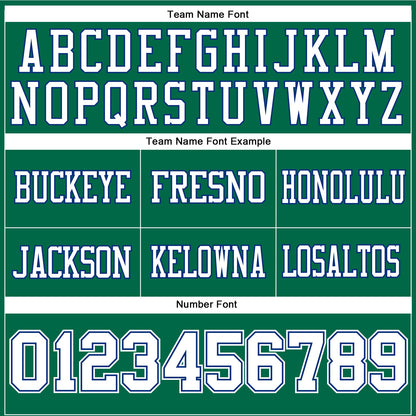 Custom Kelly Green White-Royal Mesh Authentic Football Jersey